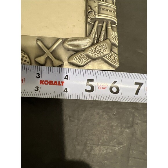 Pewter Picture Frame Golf Theme Standing 7x6” Holds 3.5 x 5” Photo Picture - Picture 8 of 14
